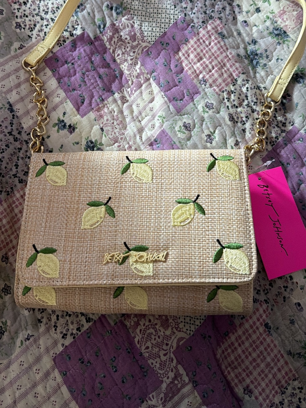 Betsey Johnson-Lemon 🍋 Woven Crossbody